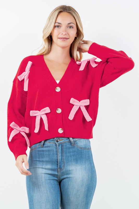 Rosalie Bowes Red and Pink Cardigan