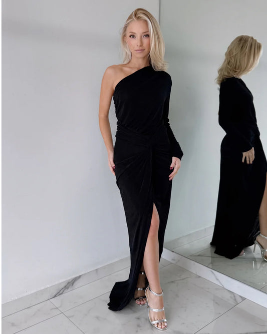 Vanessa Black Asymmetric Gown