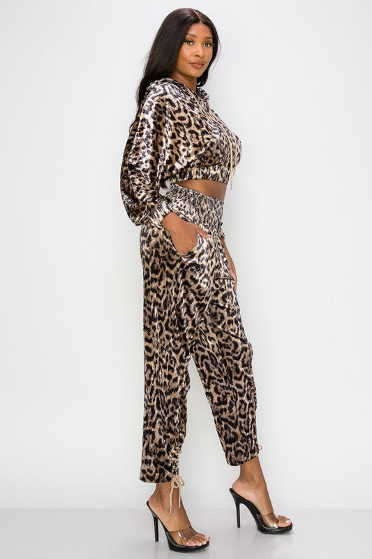 Jenny Leopard Velour set